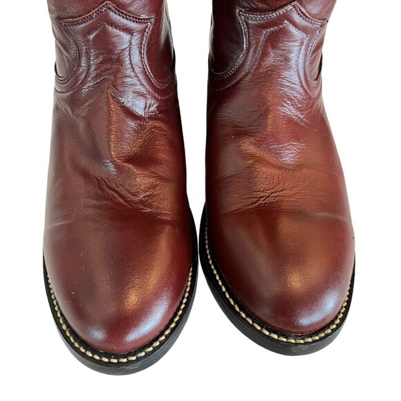 Cowtown Mens women’s Roper Dark Brown Leather Western Boots 6 1/2B Hand Made - Picture 3 of 10